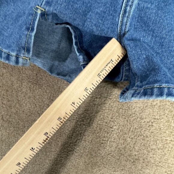 PrettyLittleThing Jean Shorts Womens Sz 4 Blue Split Hem Denim High Rise Casual - Picture 7 of 11